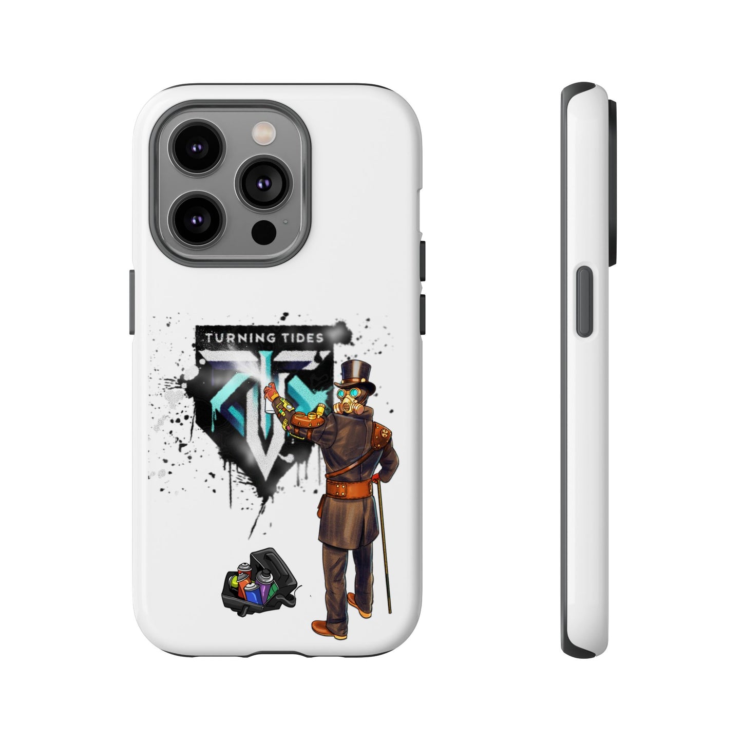 Phone Case - Steampunk Character Turning Tides Logo Tough Case