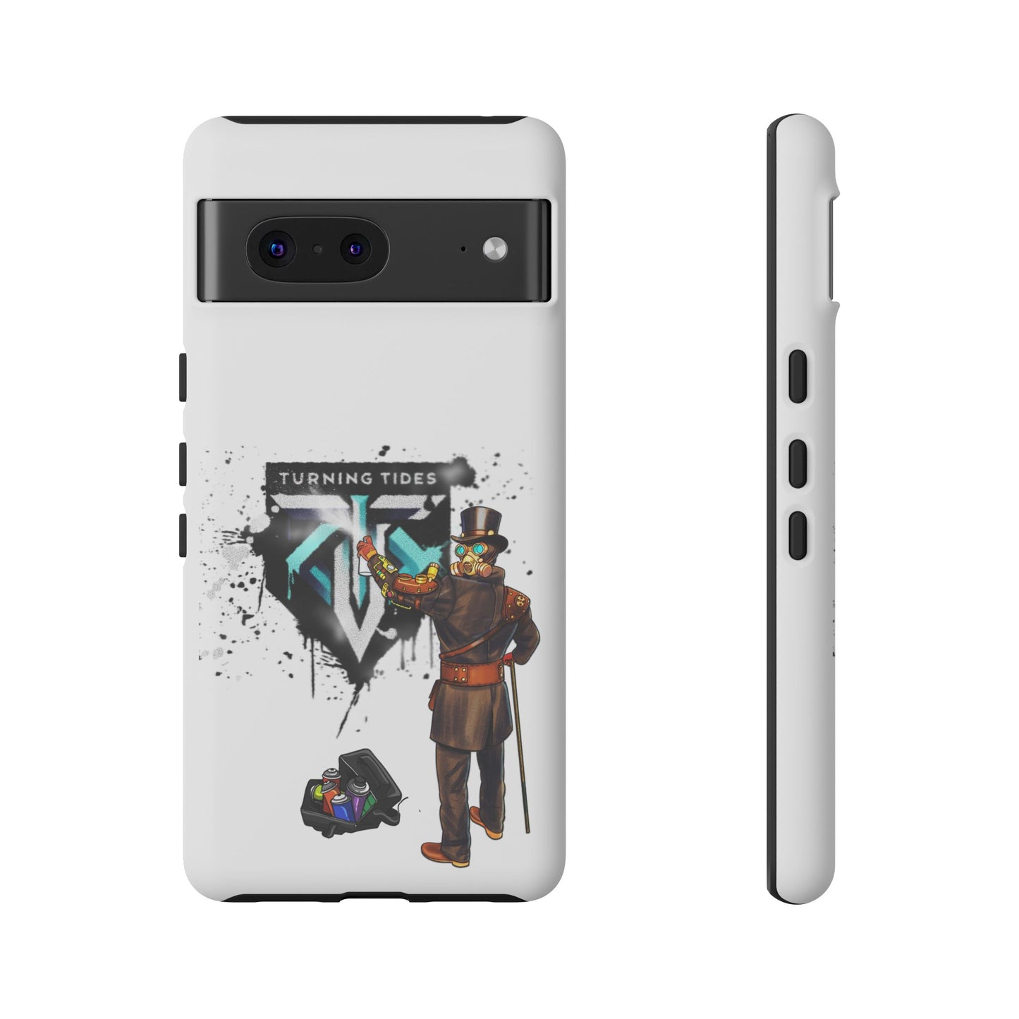 Phone Case - Steampunk Character Turning Tides Logo Tough Case