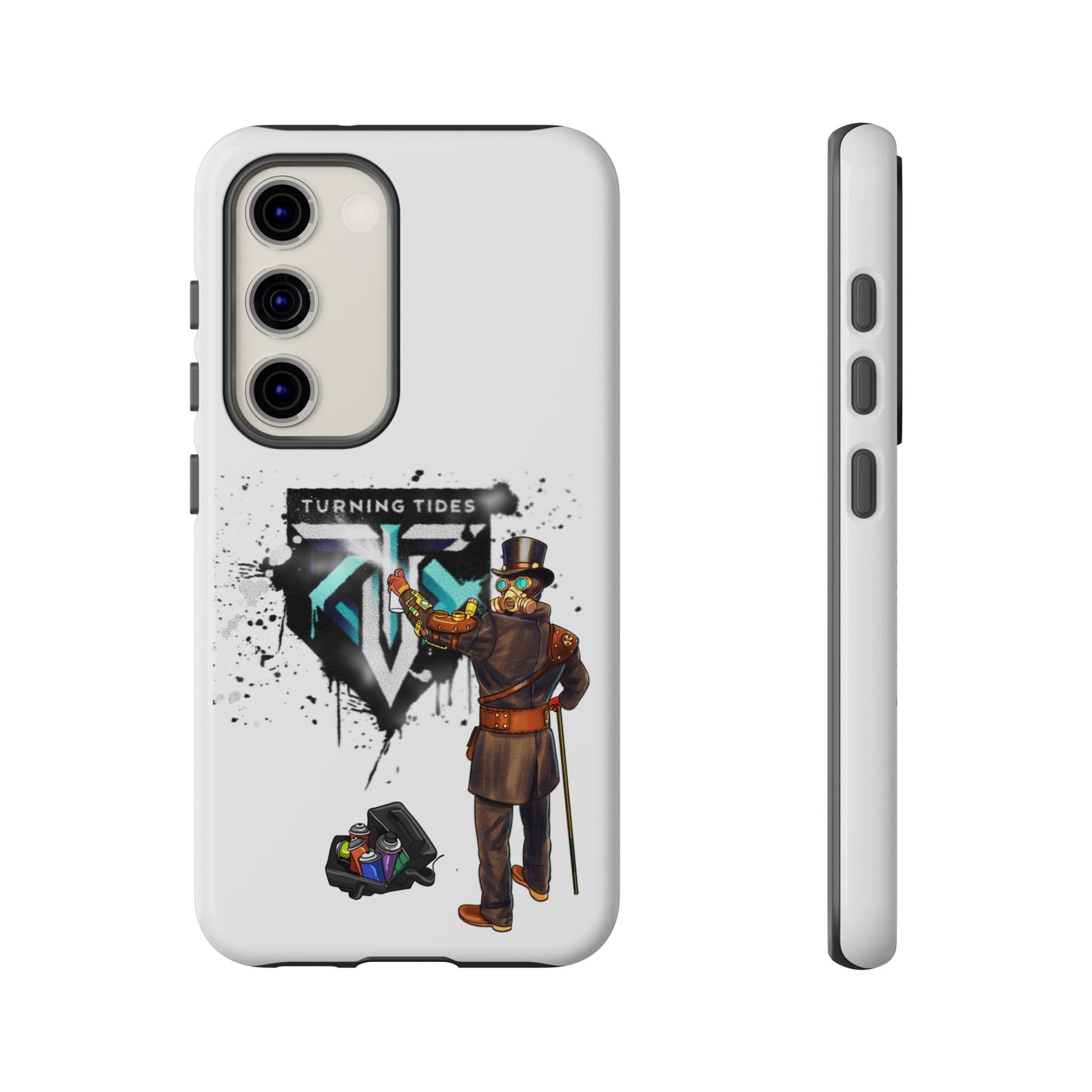 Phone Case - Steampunk Character Turning Tides Logo Tough Case