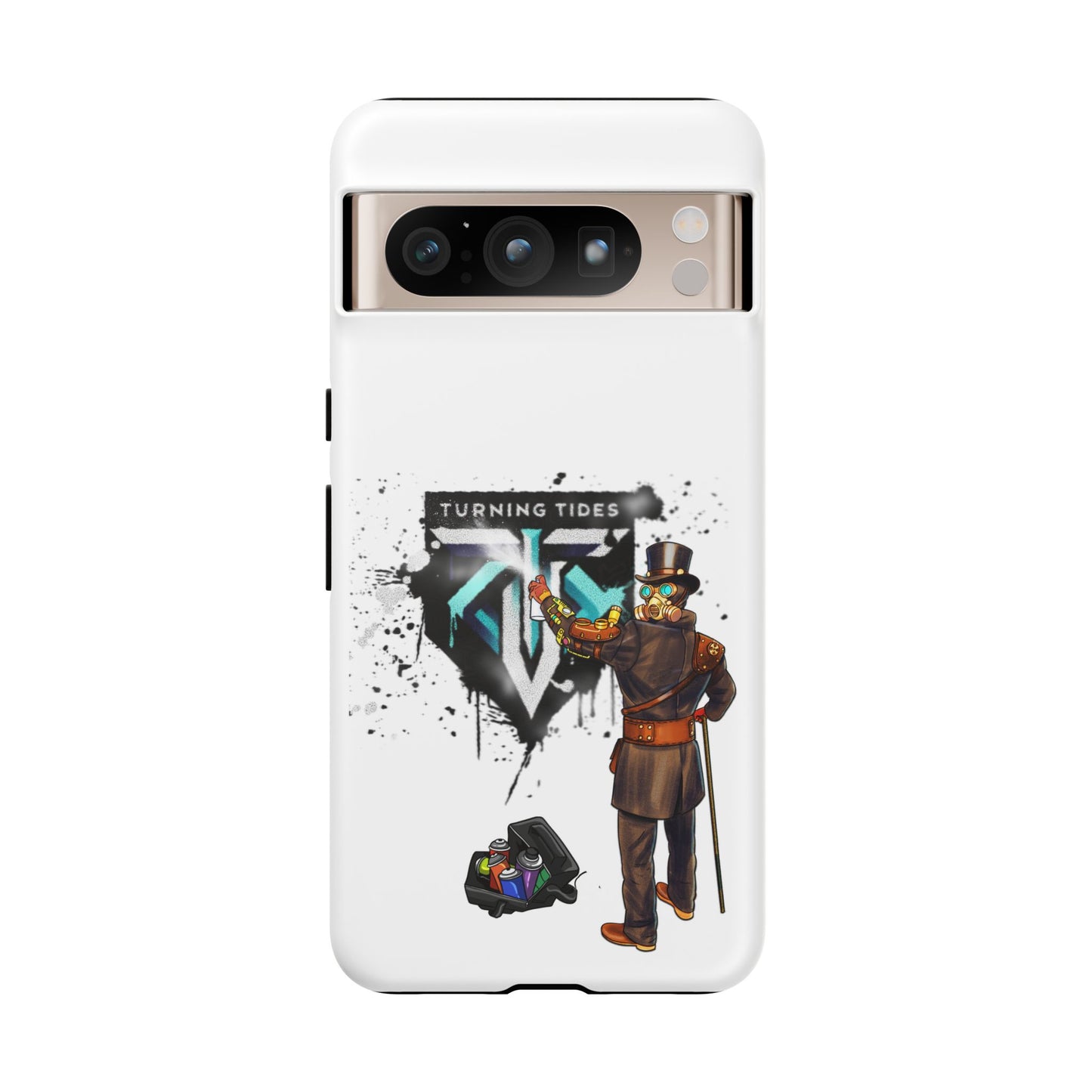 Phone Case - Steampunk Character Turning Tides Logo Tough Case