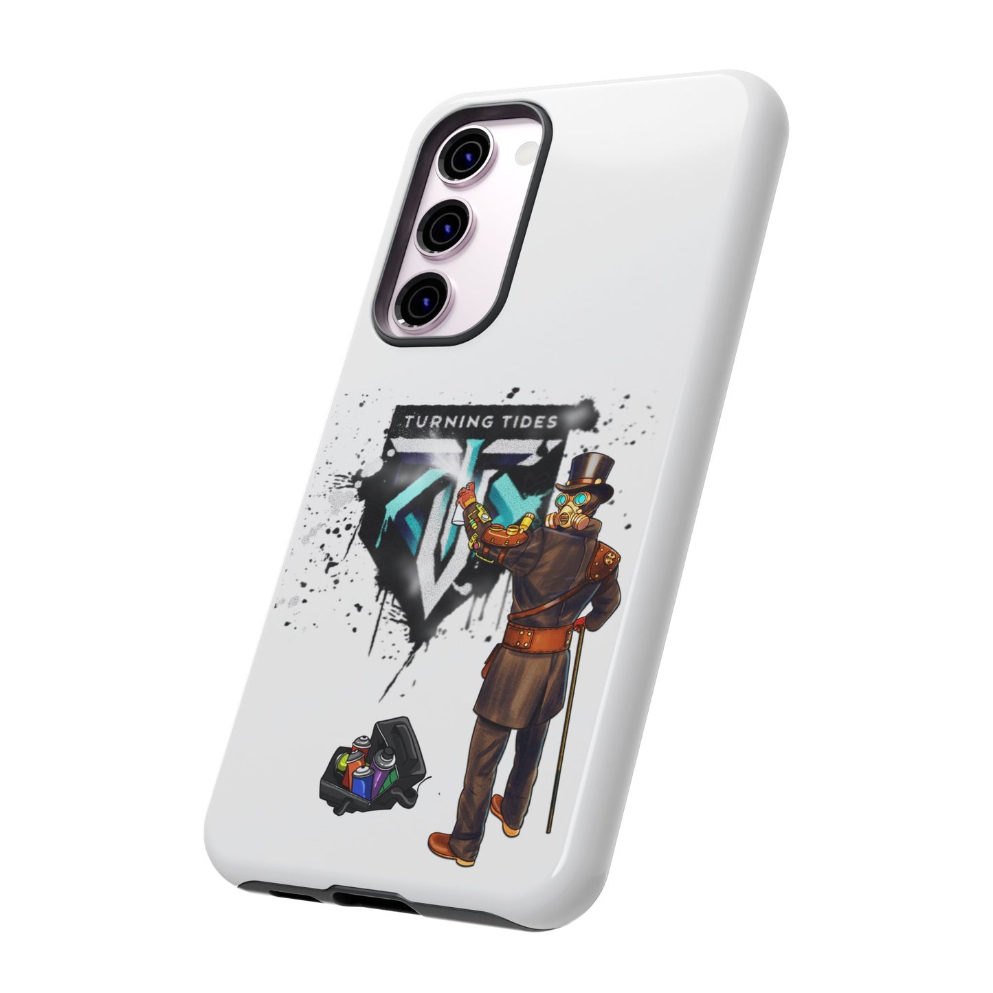 Phone Case - Steampunk Character Turning Tides Logo Tough Case