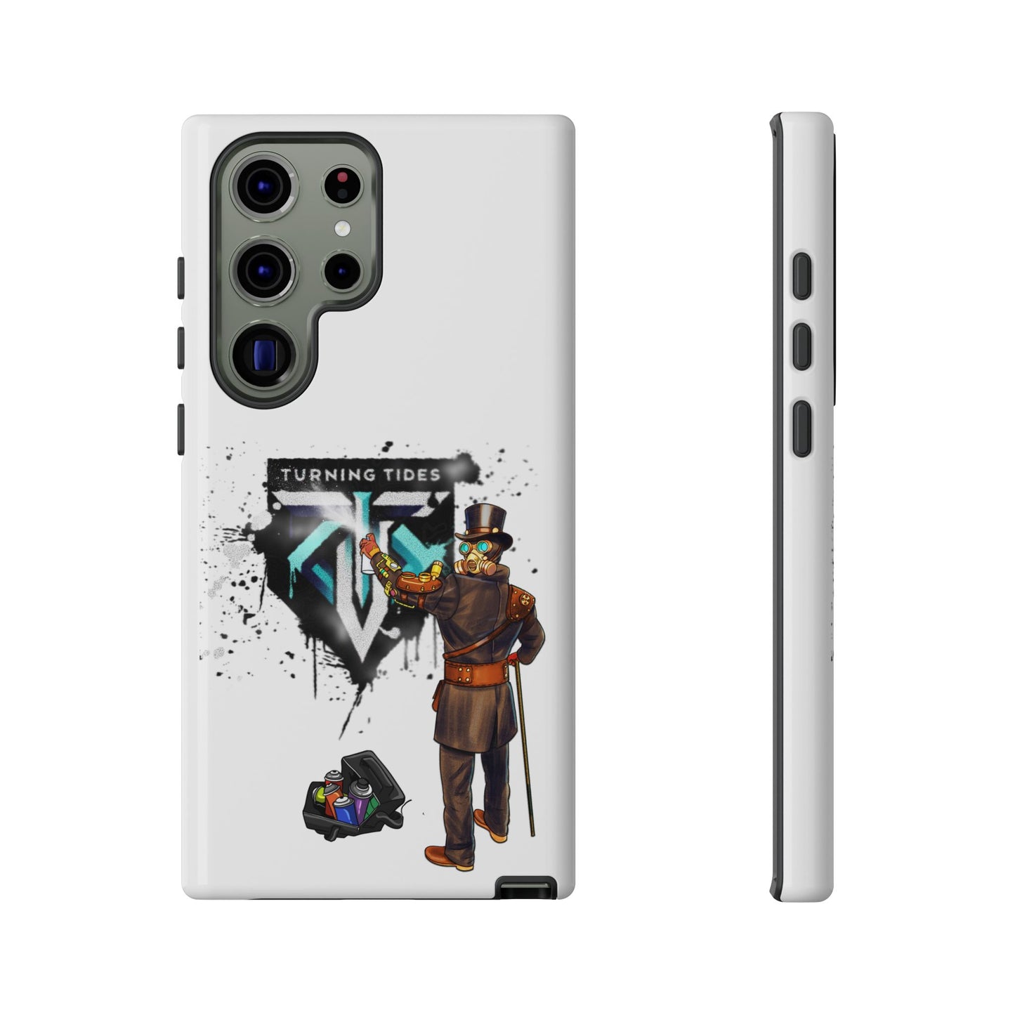 Phone Case - Steampunk Character Turning Tides Logo Tough Case