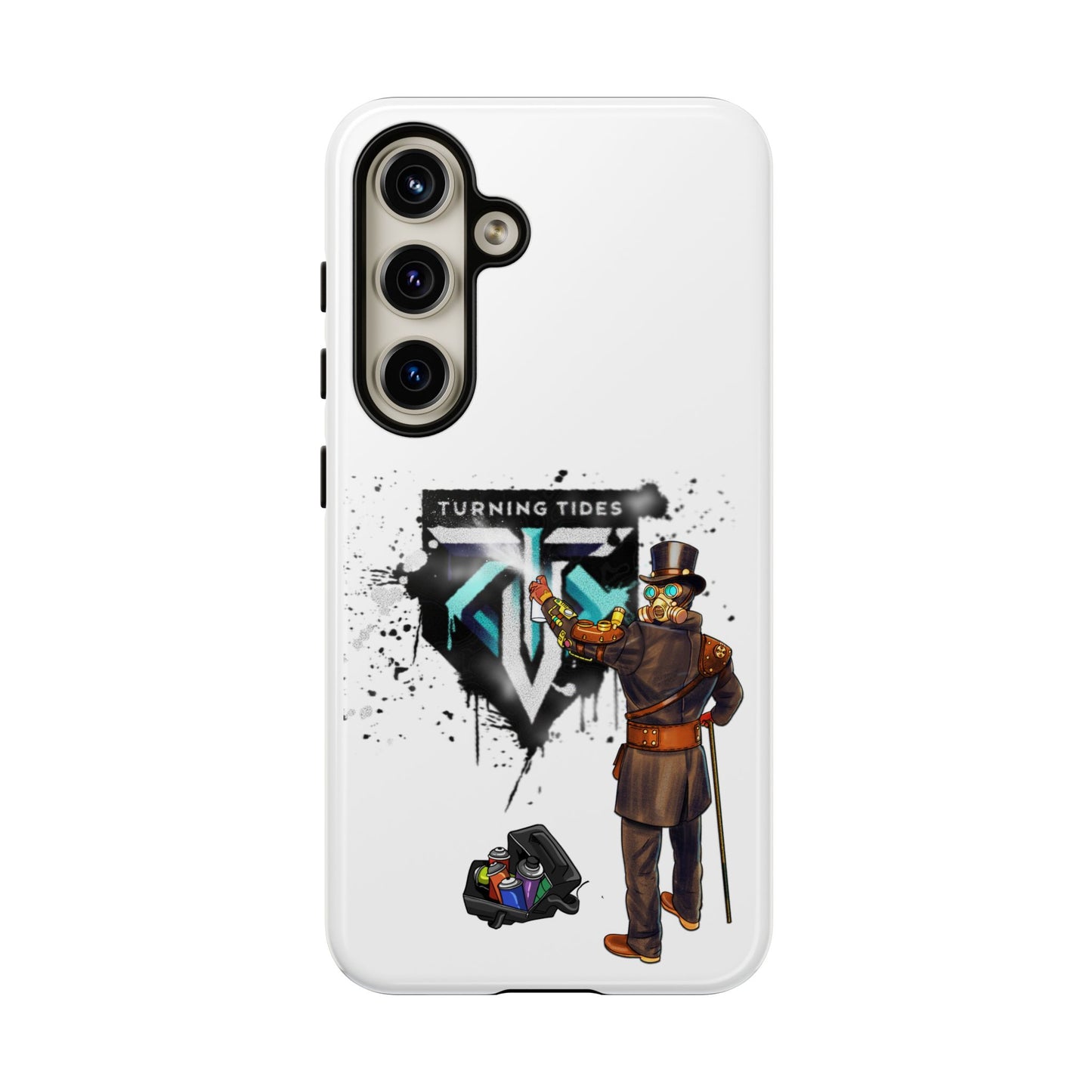 Phone Case - Steampunk Character Turning Tides Logo Tough Case