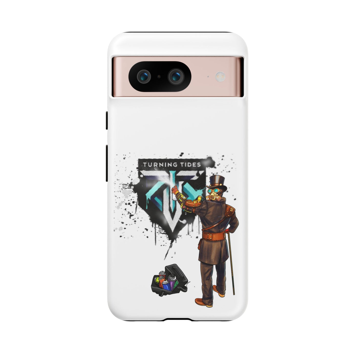 Phone Case - Steampunk Character Turning Tides Logo Tough Case