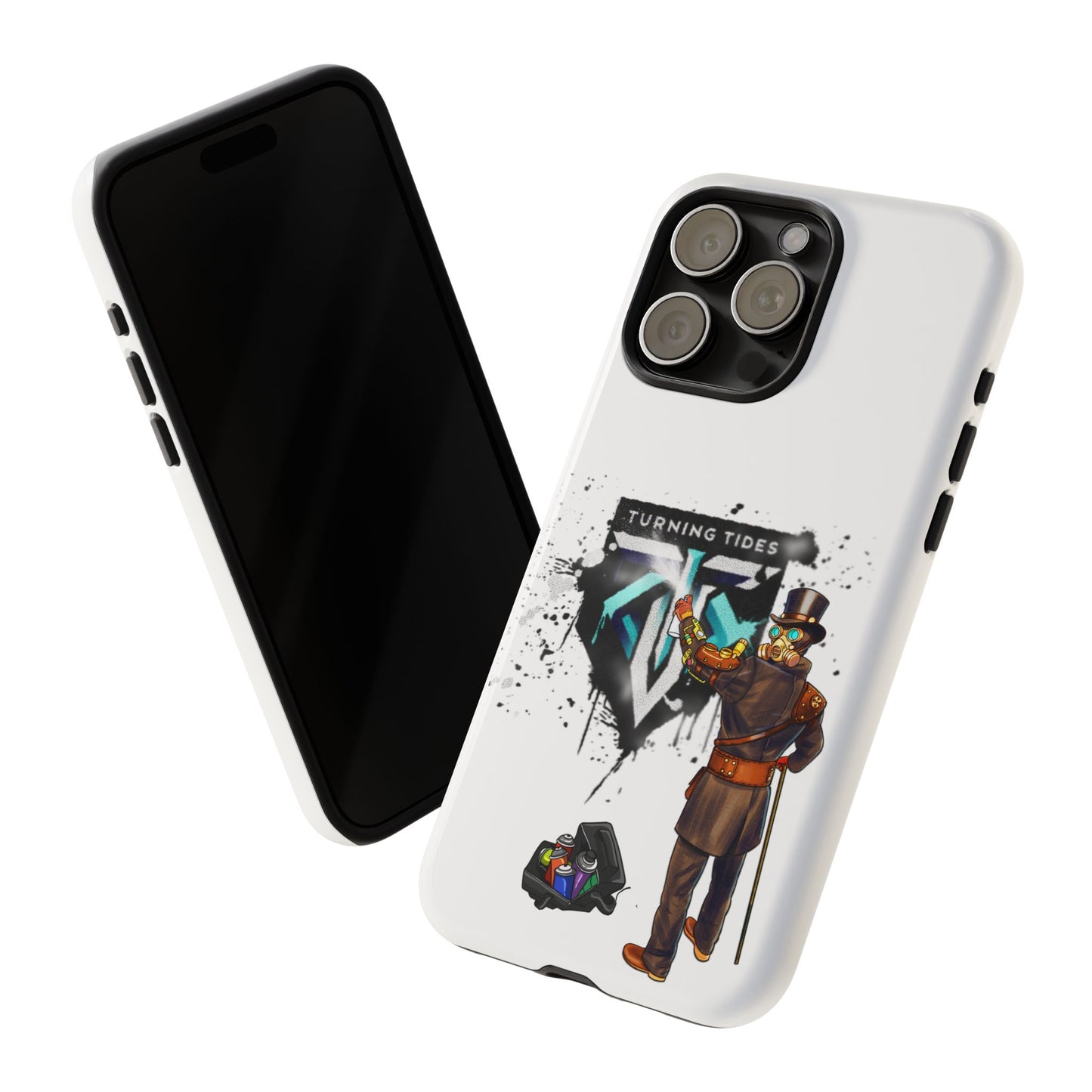 Phone Case - Steampunk Character Turning Tides Logo Tough Case