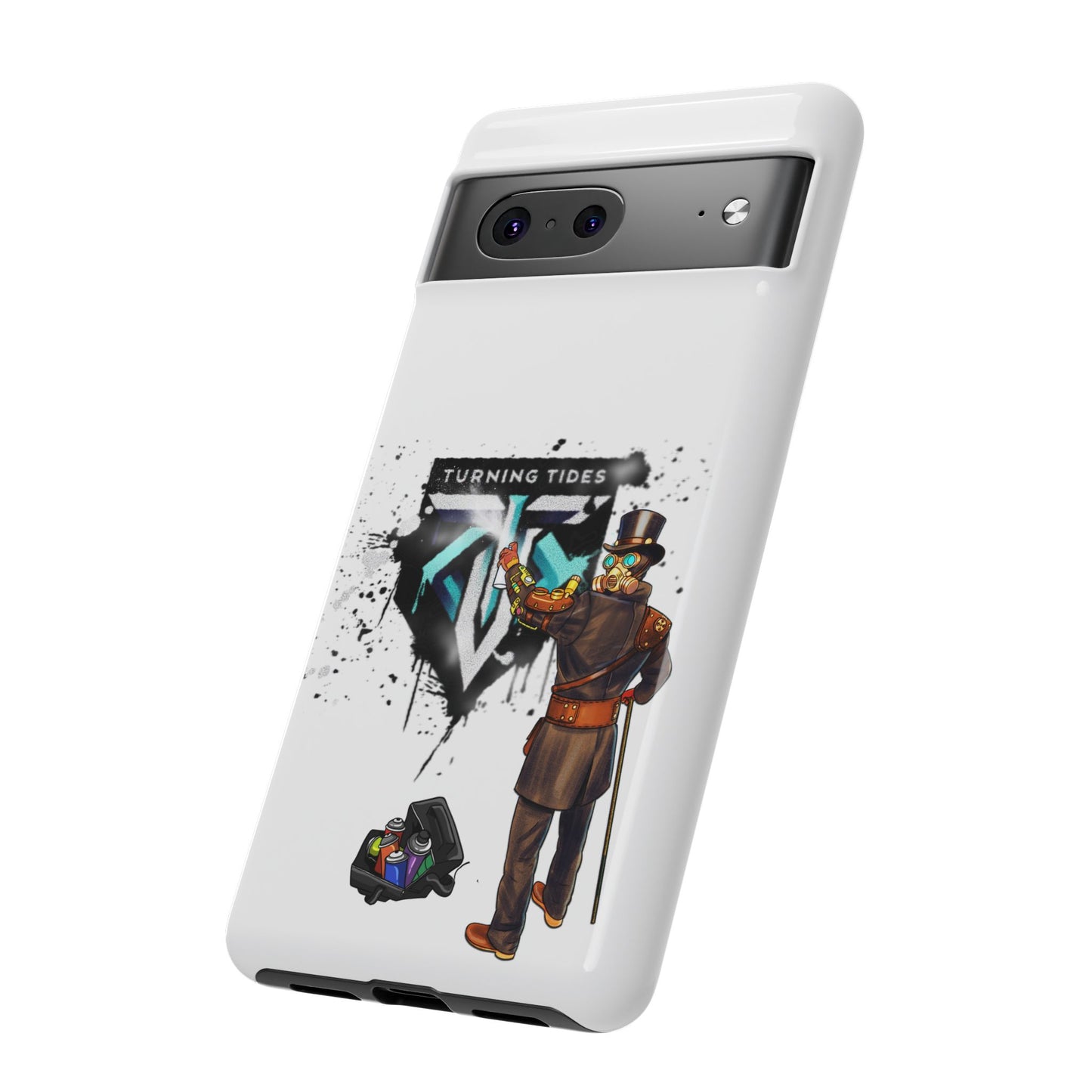 Phone Case - Steampunk Character Turning Tides Logo Tough Case