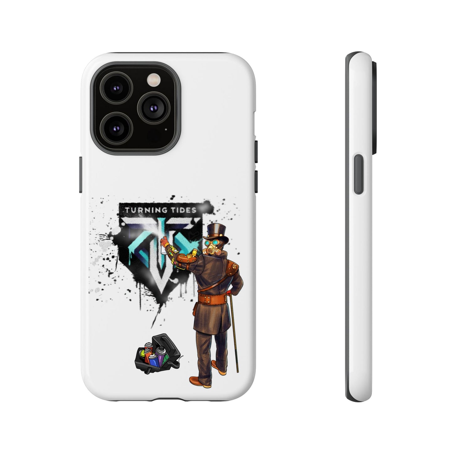 Phone Case - Steampunk Character Turning Tides Logo Tough Case