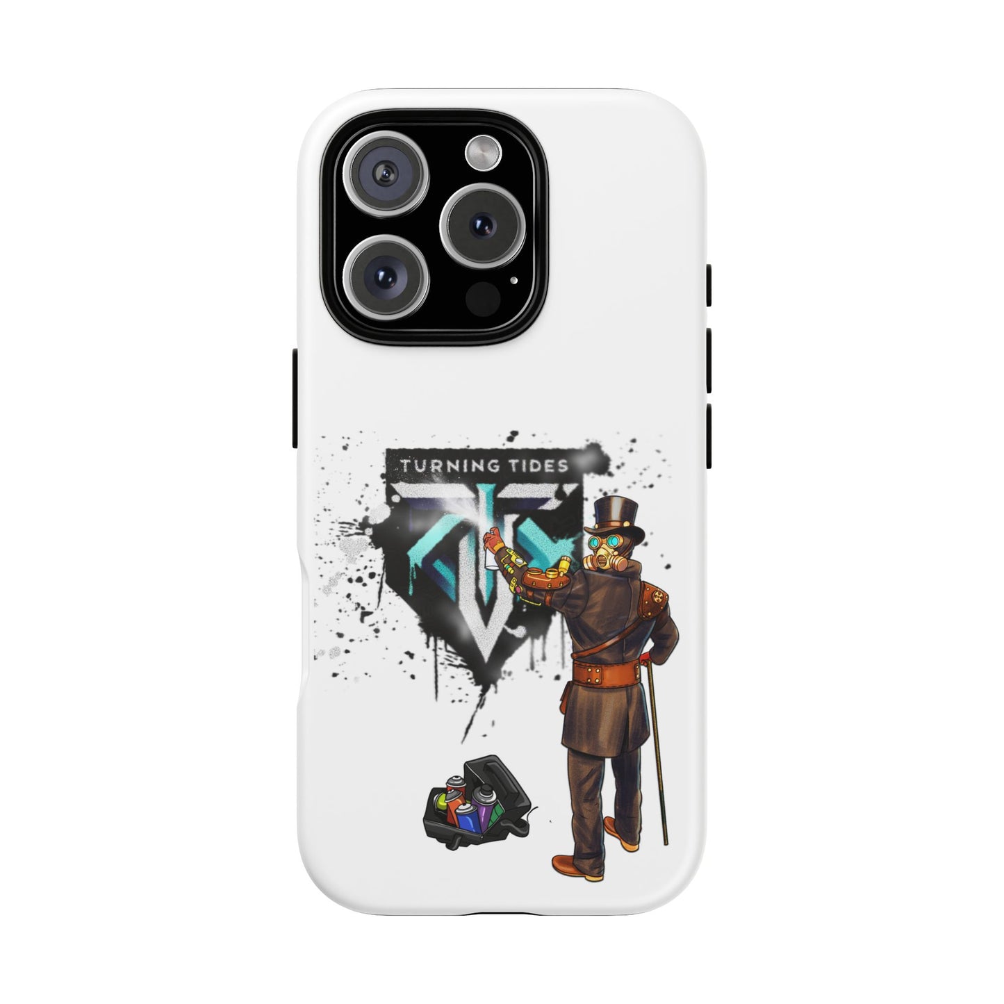 Phone Case - Steampunk Character Turning Tides Logo Tough Case