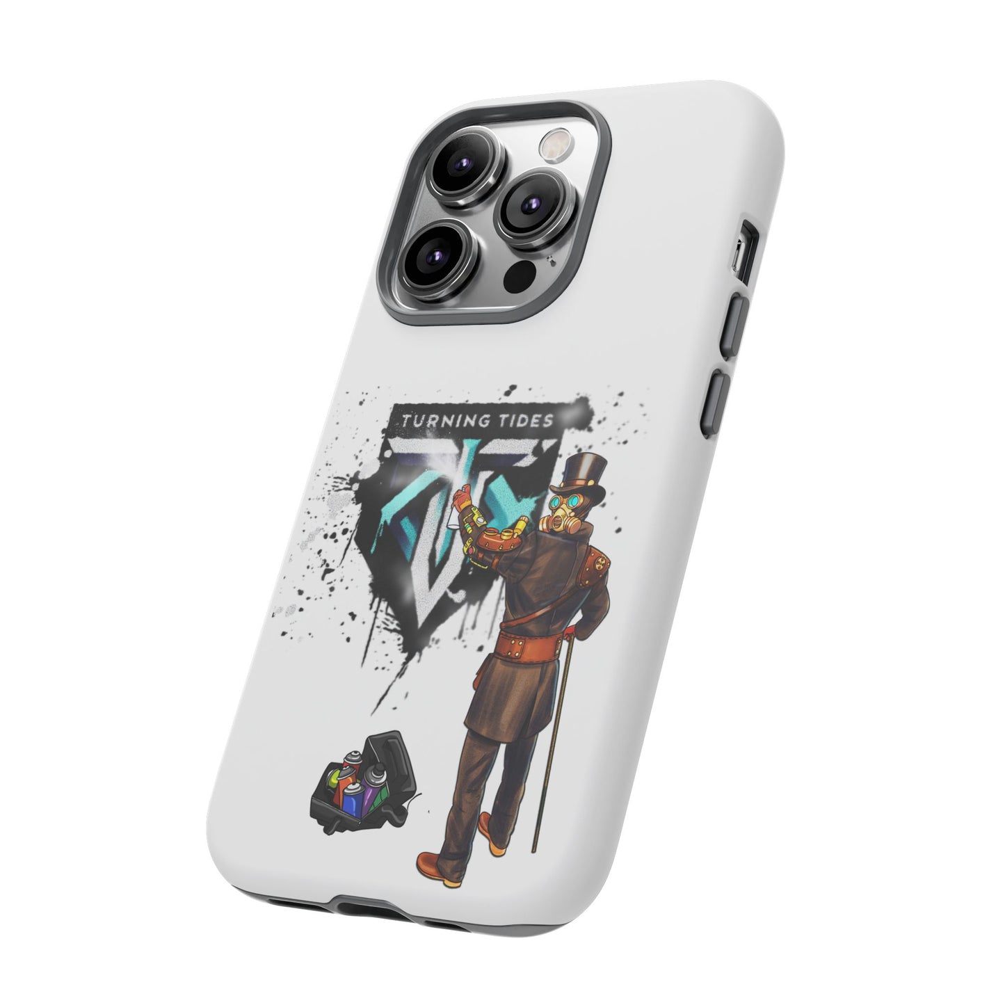 Phone Case - Steampunk Character Turning Tides Logo Tough Case
