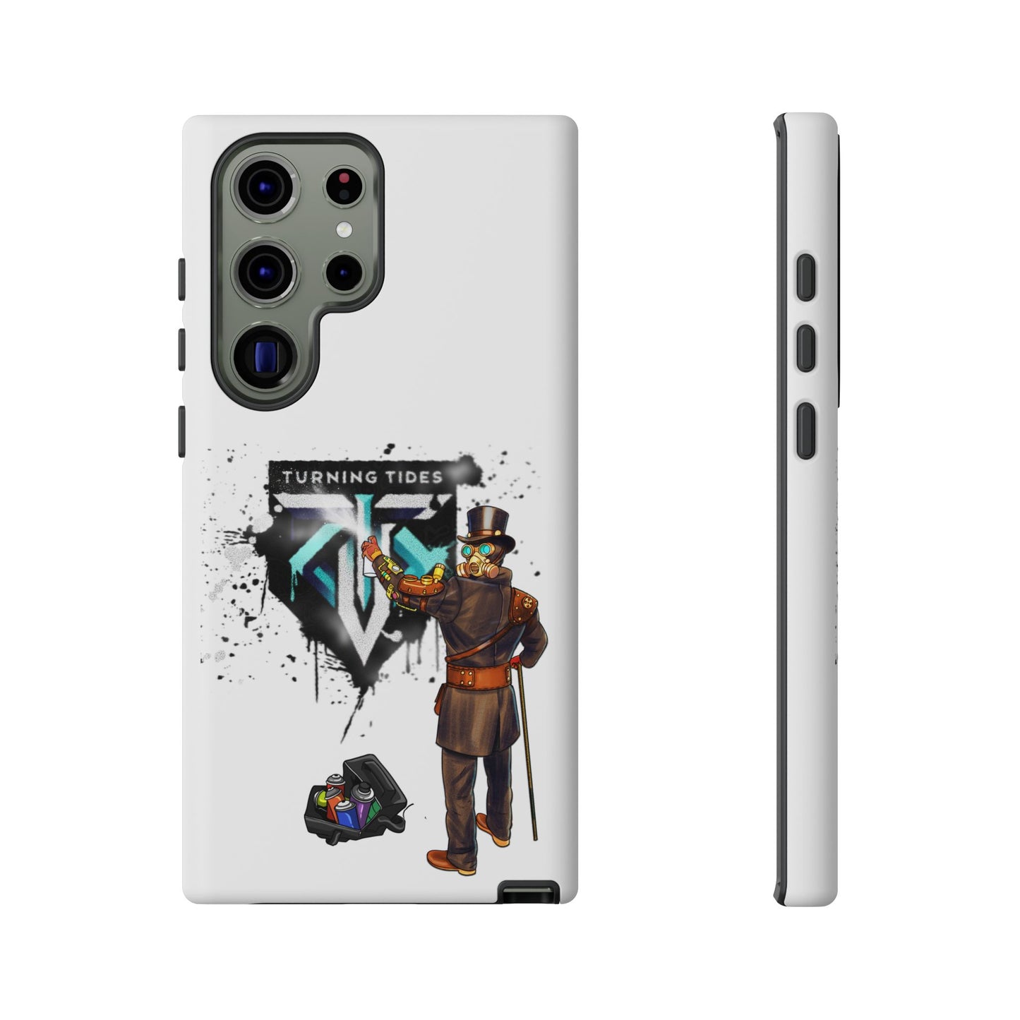 Phone Case - Steampunk Character Turning Tides Logo Tough Case