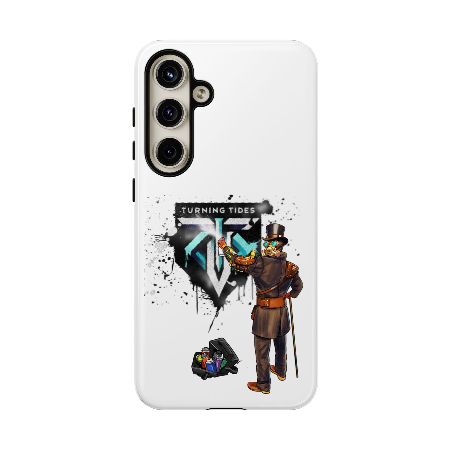 Phone Case - Steampunk Character Turning Tides Logo Tough Case