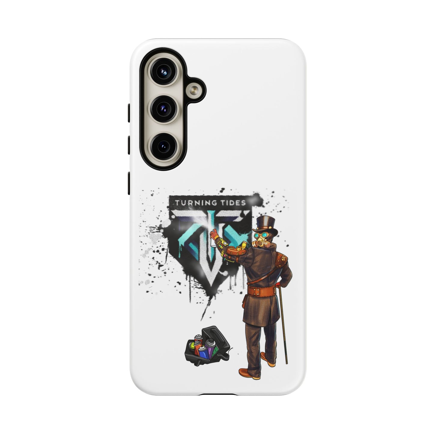 Phone Case - Steampunk Character Turning Tides Logo Tough Case