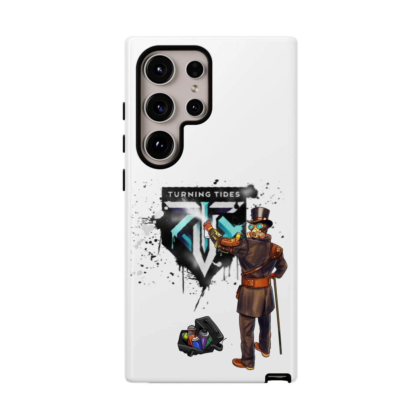 Phone Case - Steampunk Character Turning Tides Logo Tough Case