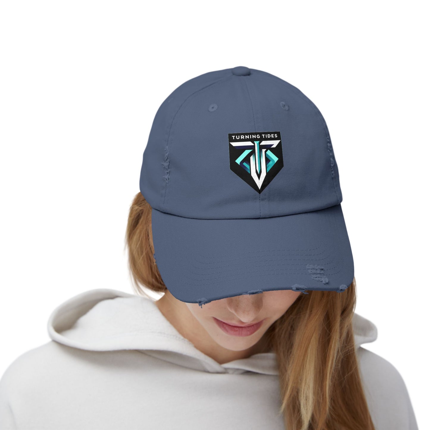 Distressed Cap Turning Tides Blue Logo