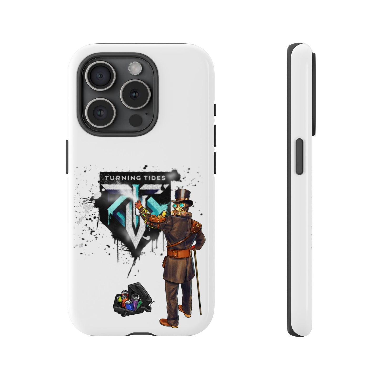 Phone Case - Steampunk Character Turning Tides Logo Tough Case