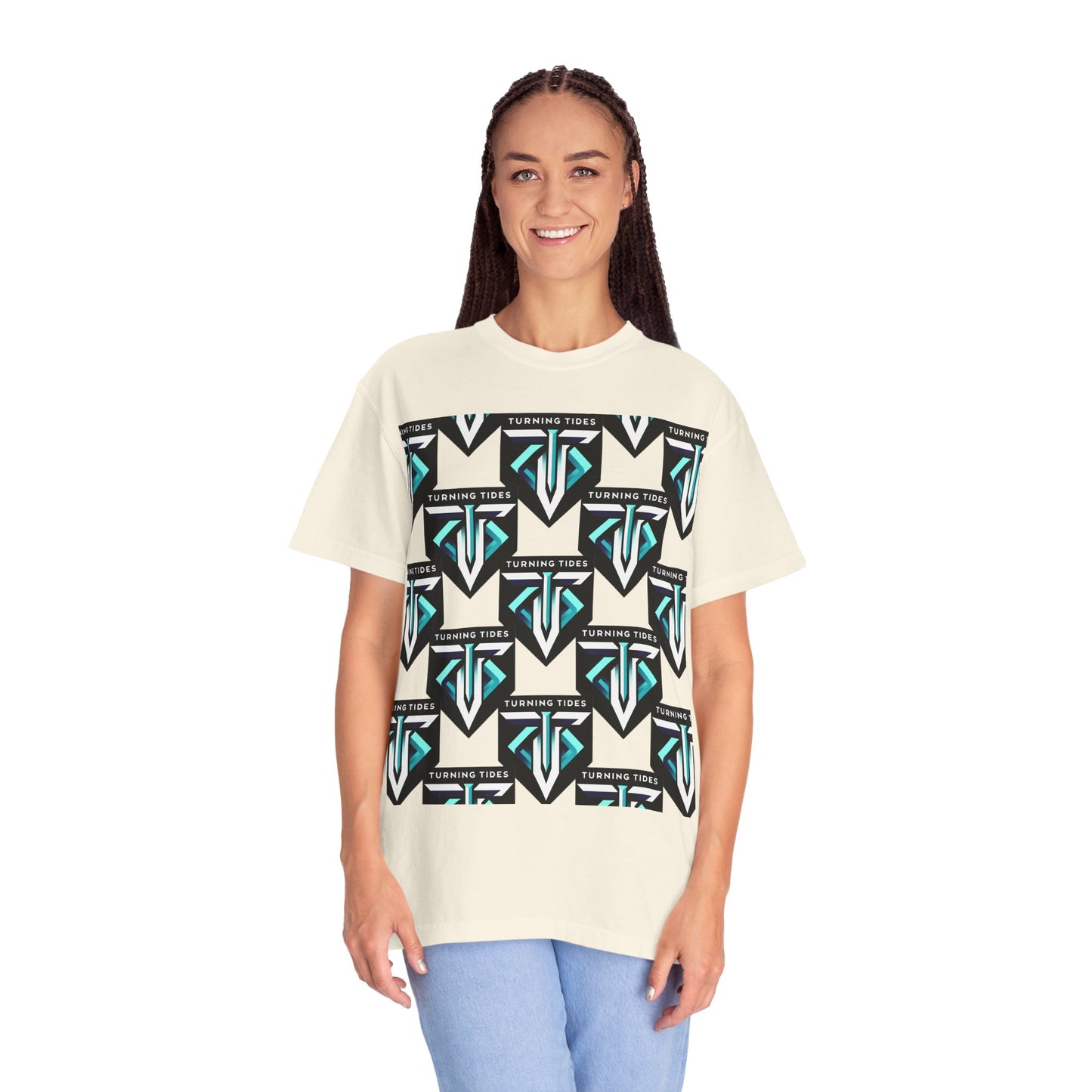 Blue Logo Pattern T-shirt