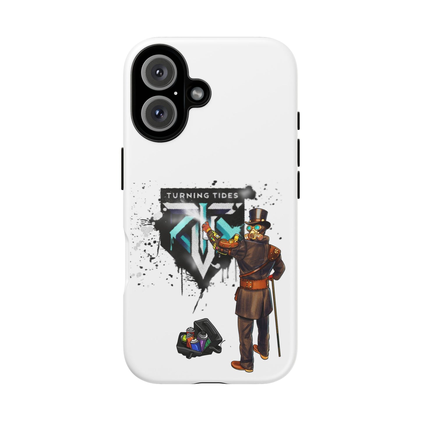 Phone Case - Steampunk Character Turning Tides Logo Tough Case