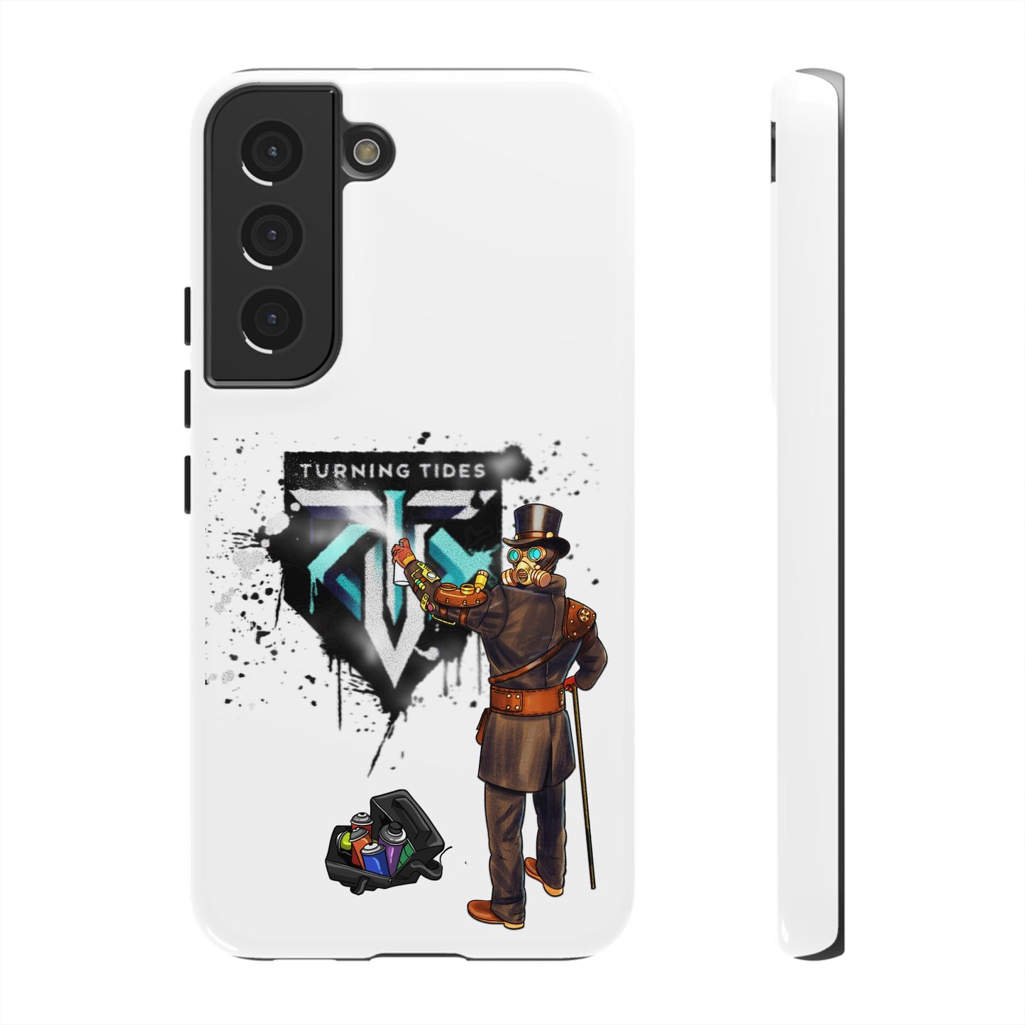 Phone Case - Steampunk Character Turning Tides Logo Tough Case