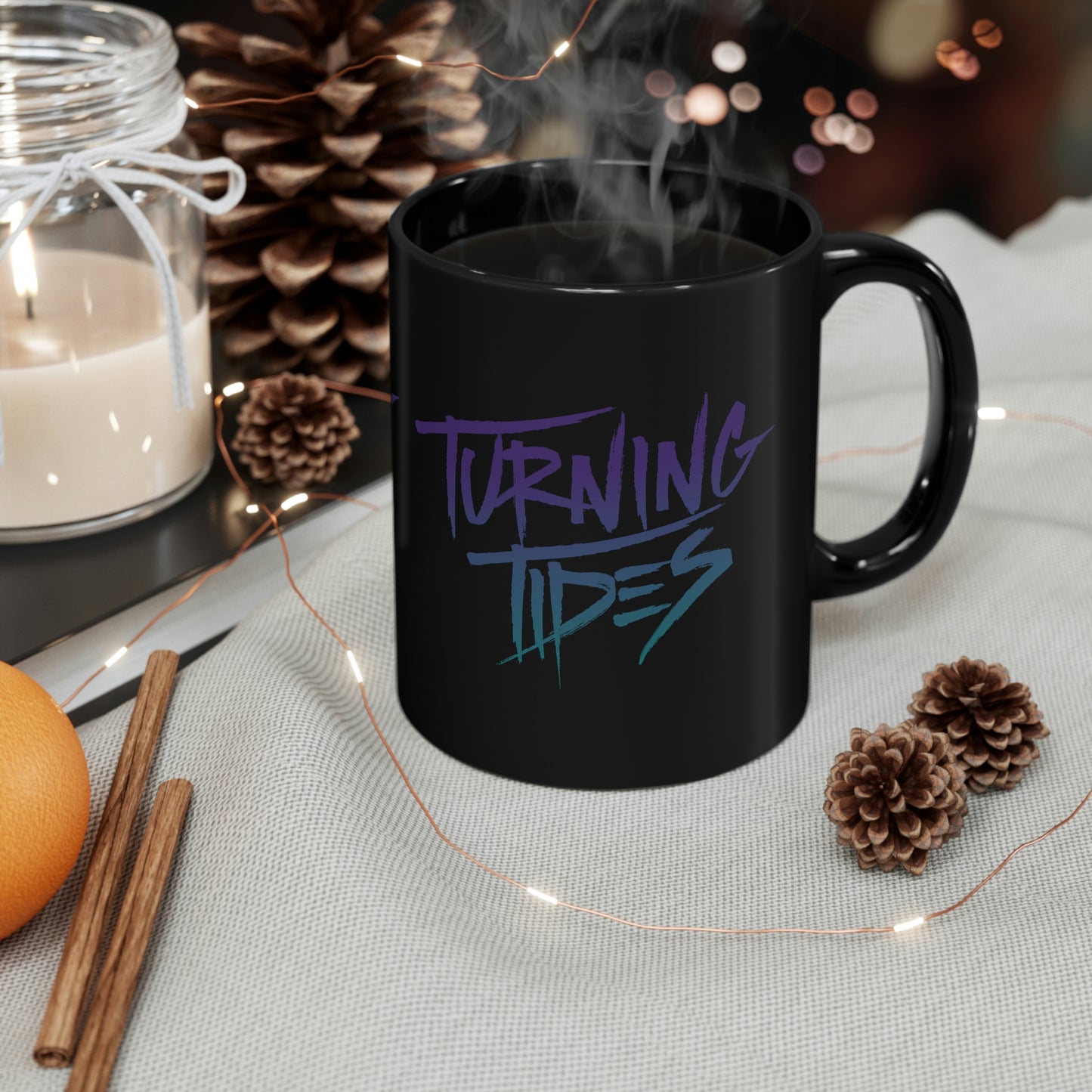 Ceramic Black Mug 11oz w/ Turning Tides Logo