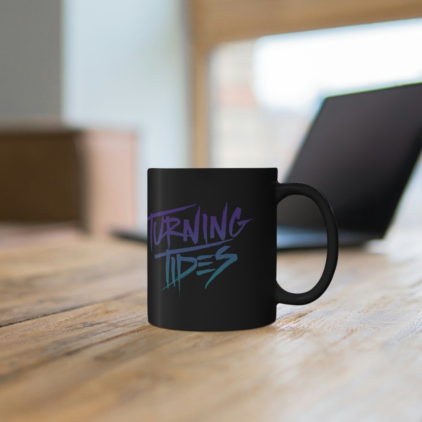 Ceramic Black Mug 11oz w/ Turning Tides Logo