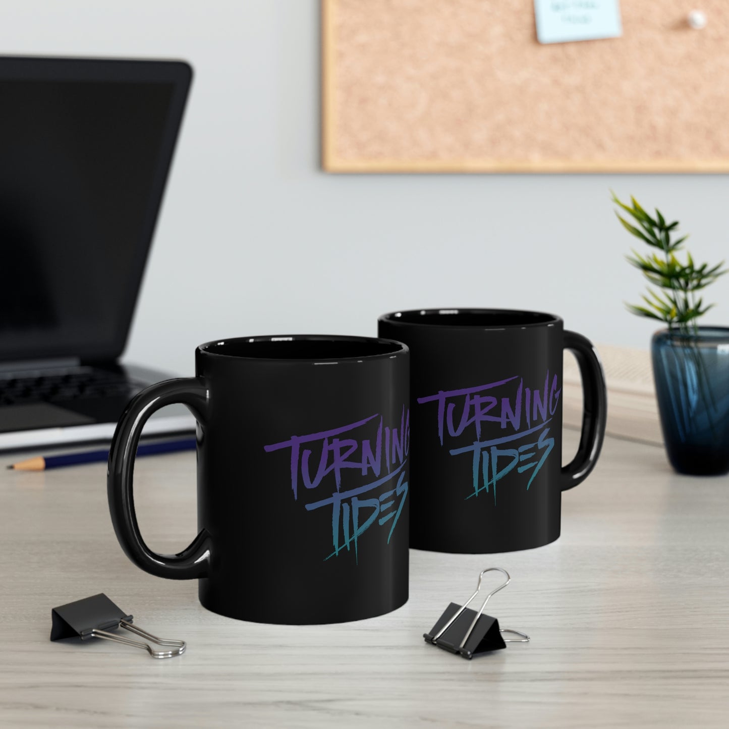 Ceramic Black Mug 11oz w/ Turning Tides Logo