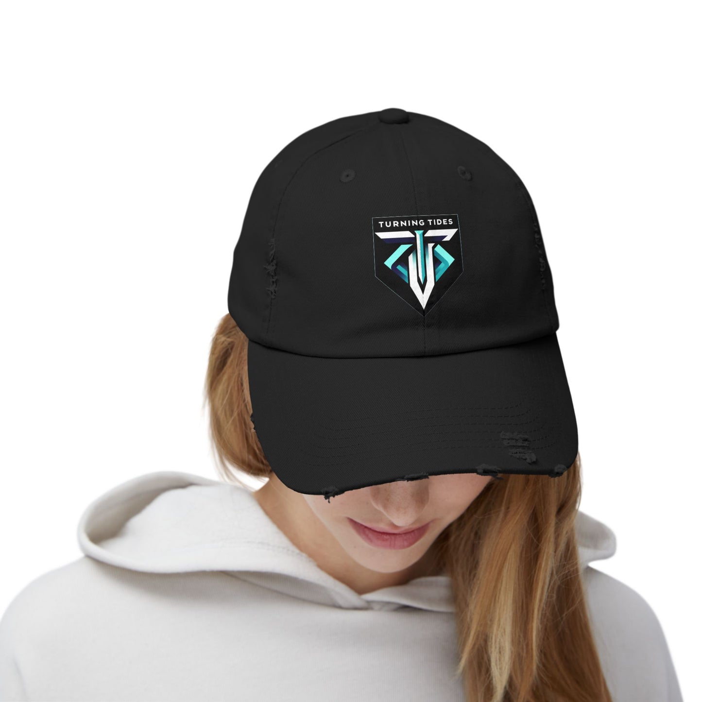 Distressed Cap Turning Tides Blue Logo
