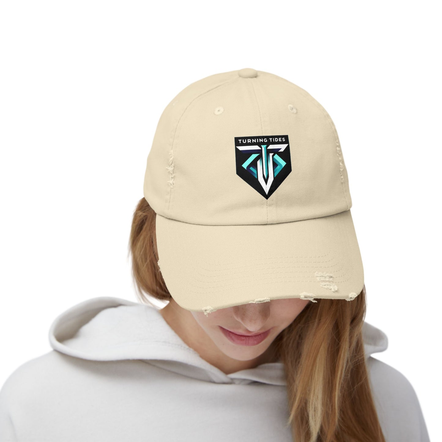 Distressed Cap Turning Tides Blue Logo