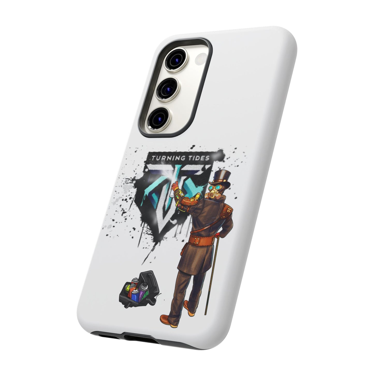 Phone Case - Steampunk Character Turning Tides Logo Tough Case