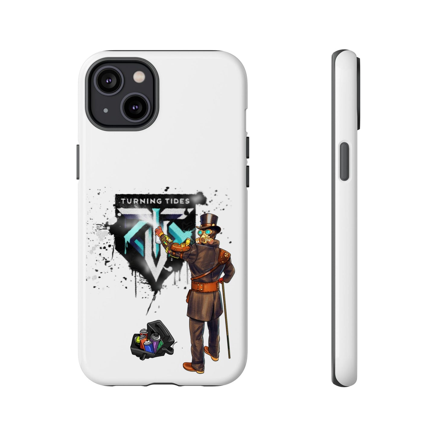 Phone Case - Steampunk Character Turning Tides Logo Tough Case