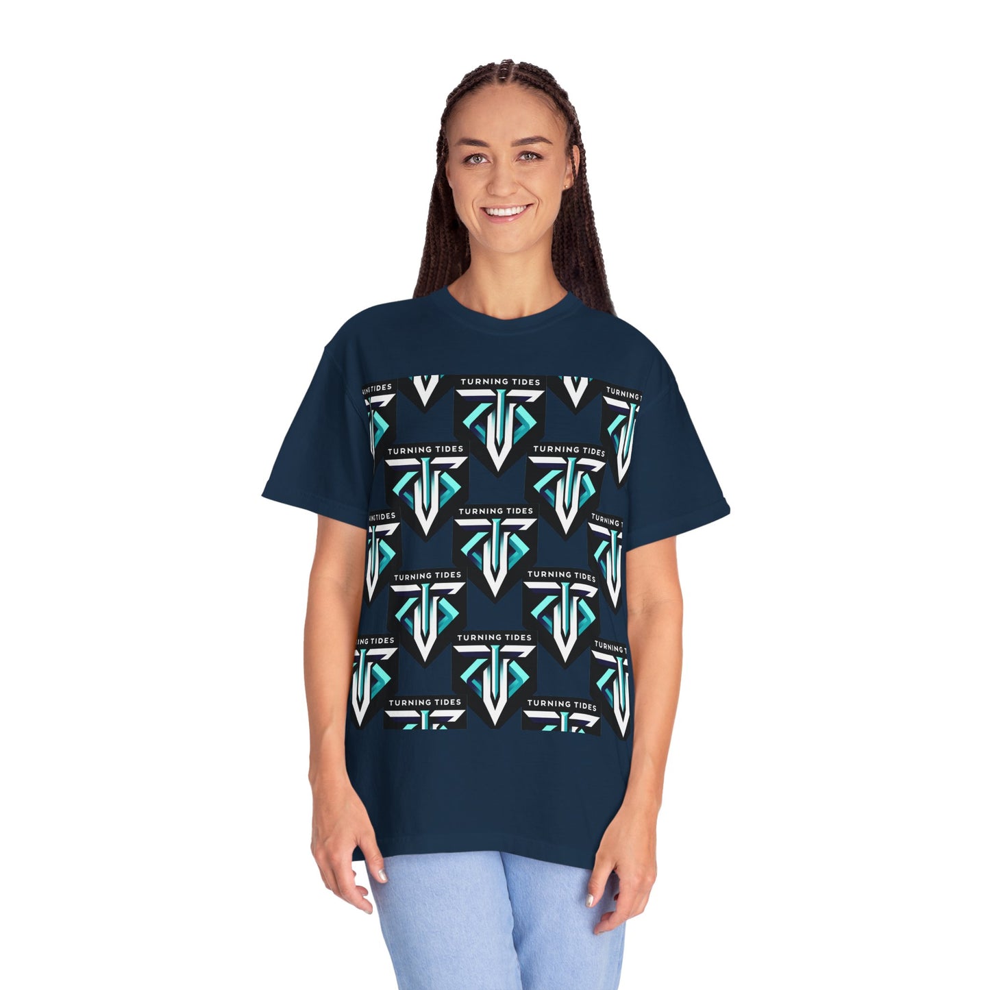 Blue Logo Pattern T-shirt