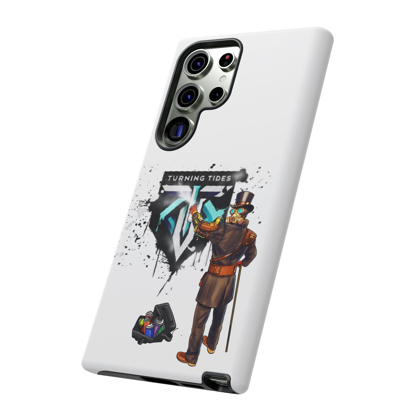 Phone Case - Steampunk Character Turning Tides Logo Tough Case