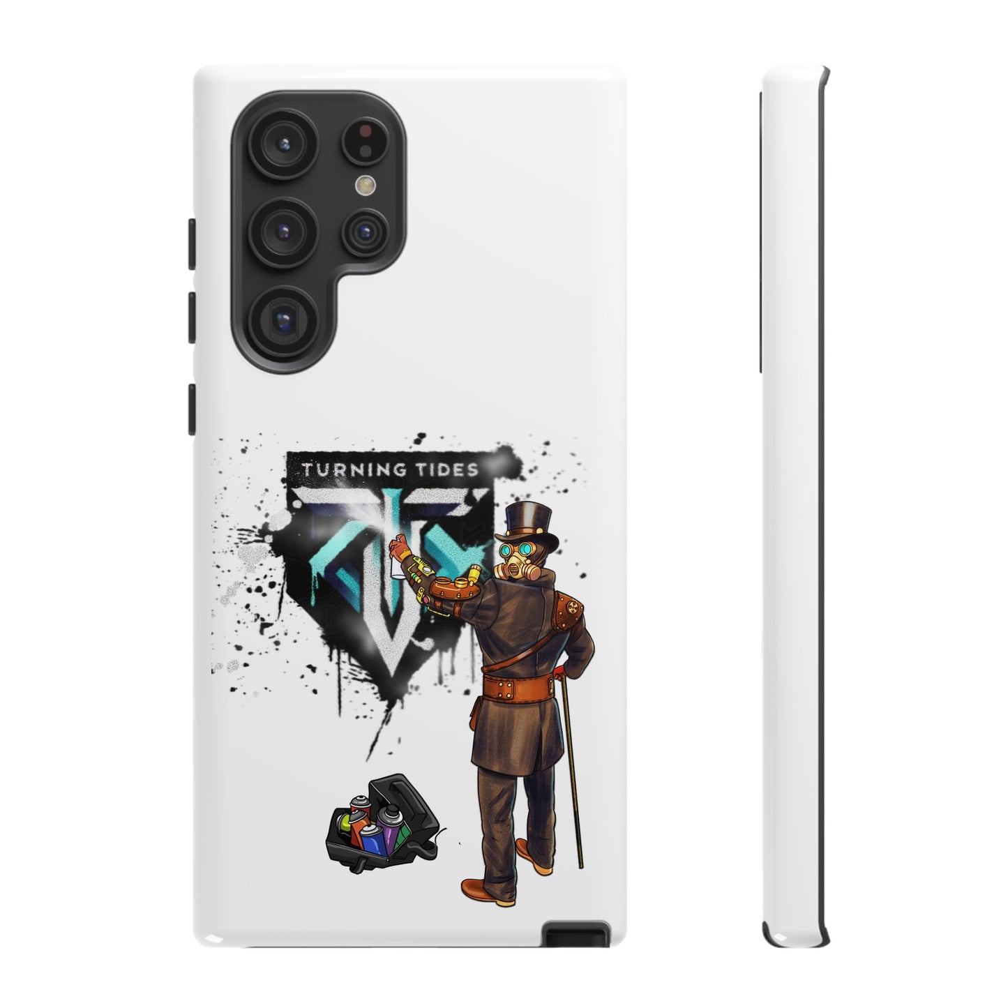 Phone Case - Steampunk Character Turning Tides Logo Tough Case