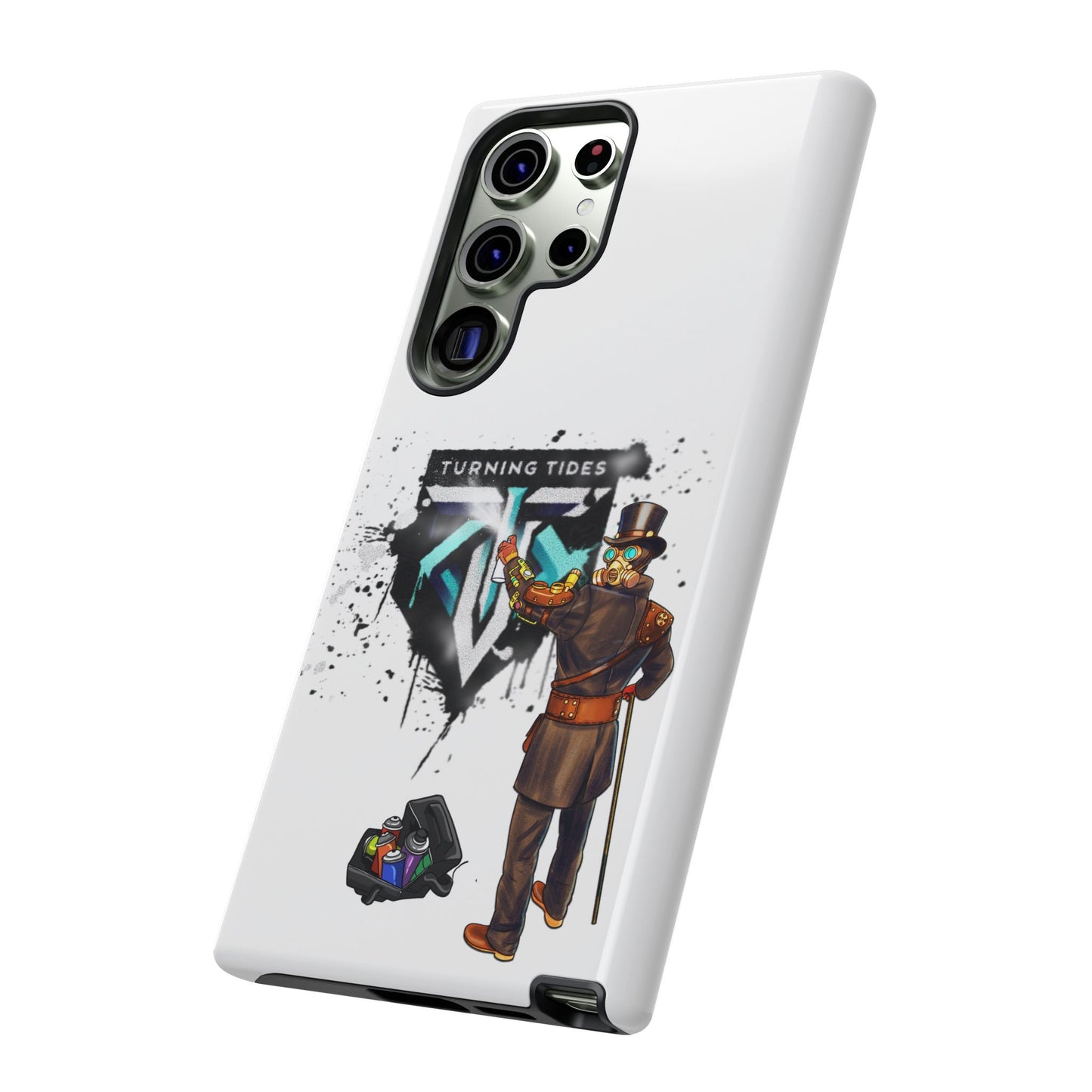 Phone Case - Steampunk Character Turning Tides Logo Tough Case