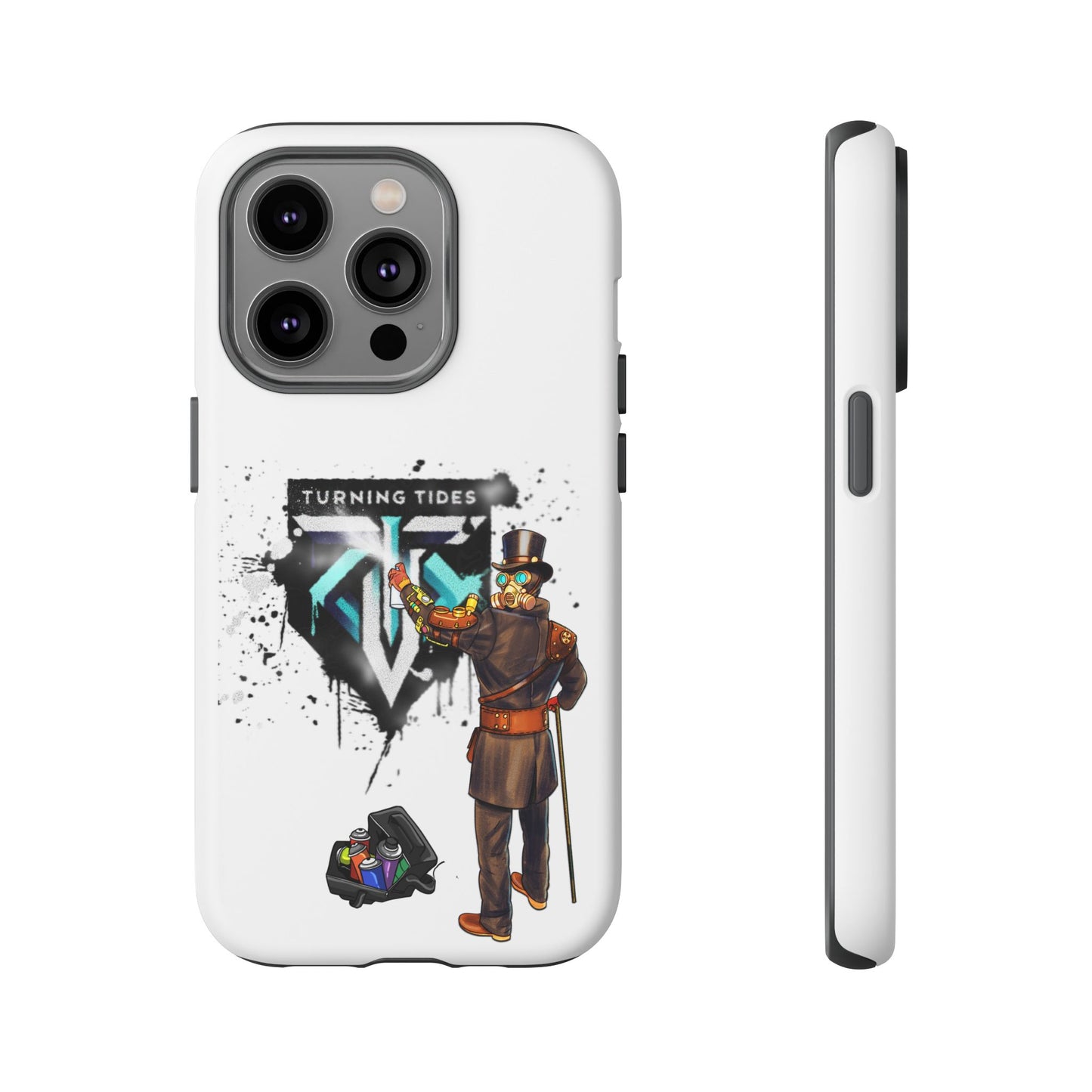 Phone Case - Steampunk Character Turning Tides Logo Tough Case