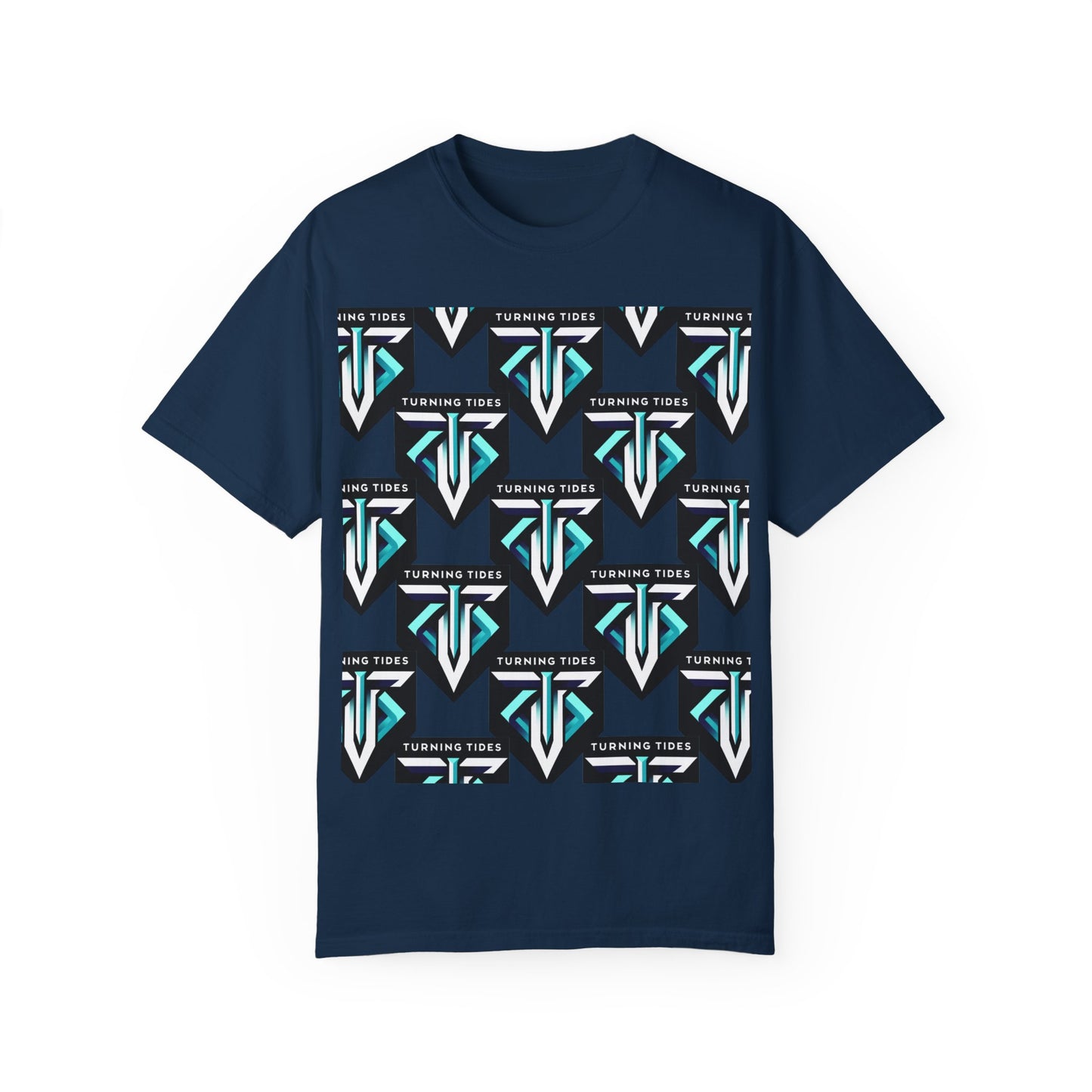 Blue Logo Pattern T-shirt