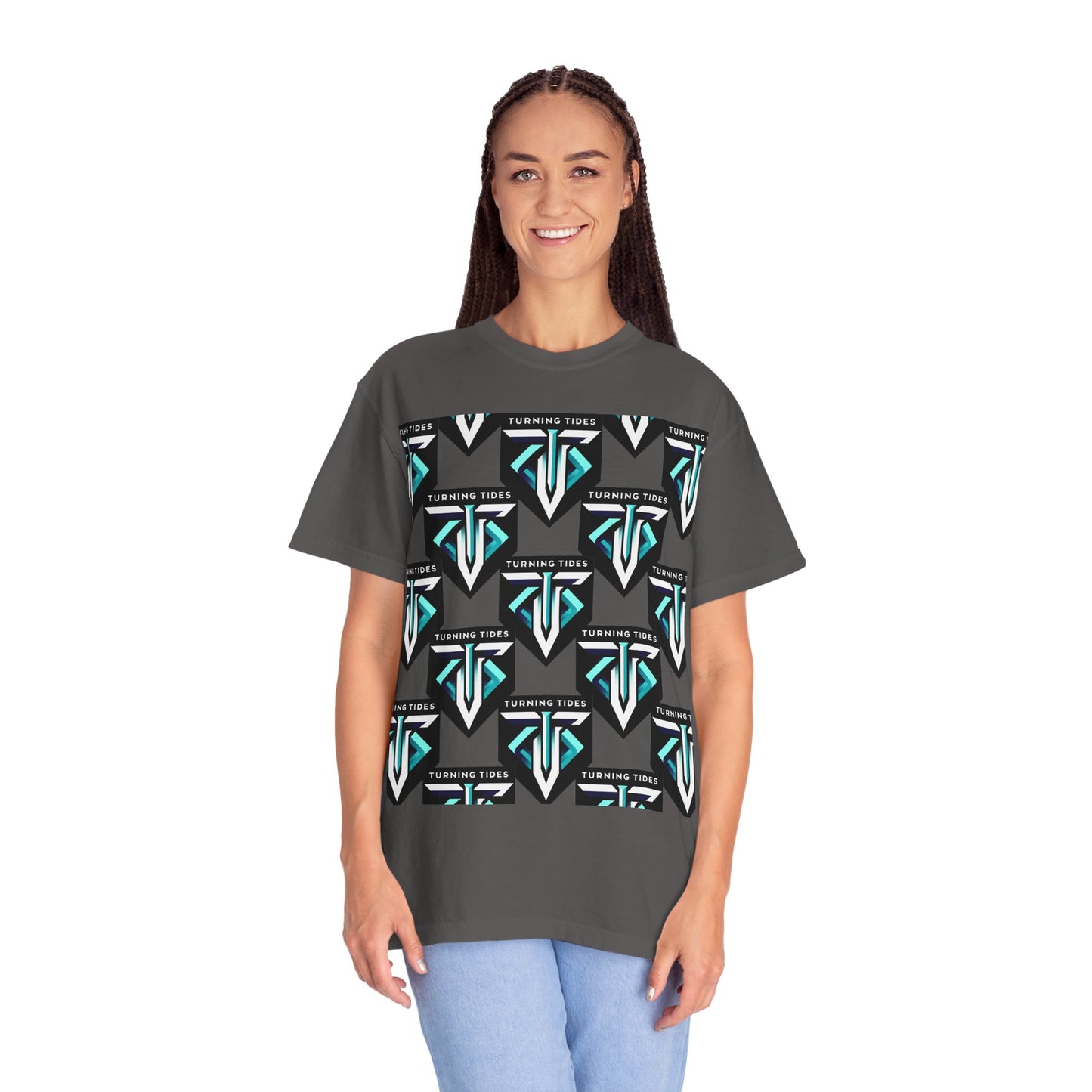 Blue Logo Pattern T-shirt