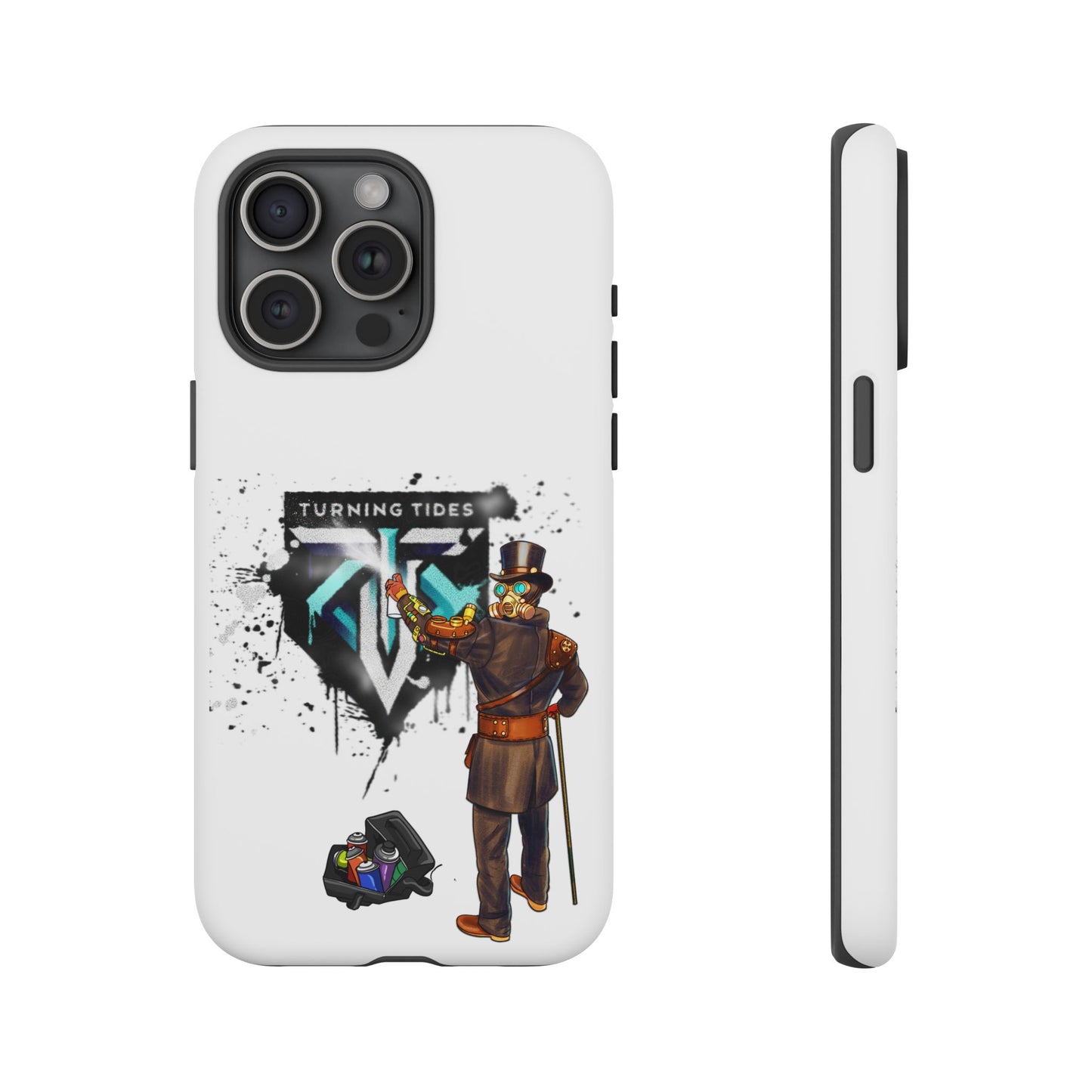 Phone Case - Steampunk Character Turning Tides Logo Tough Case