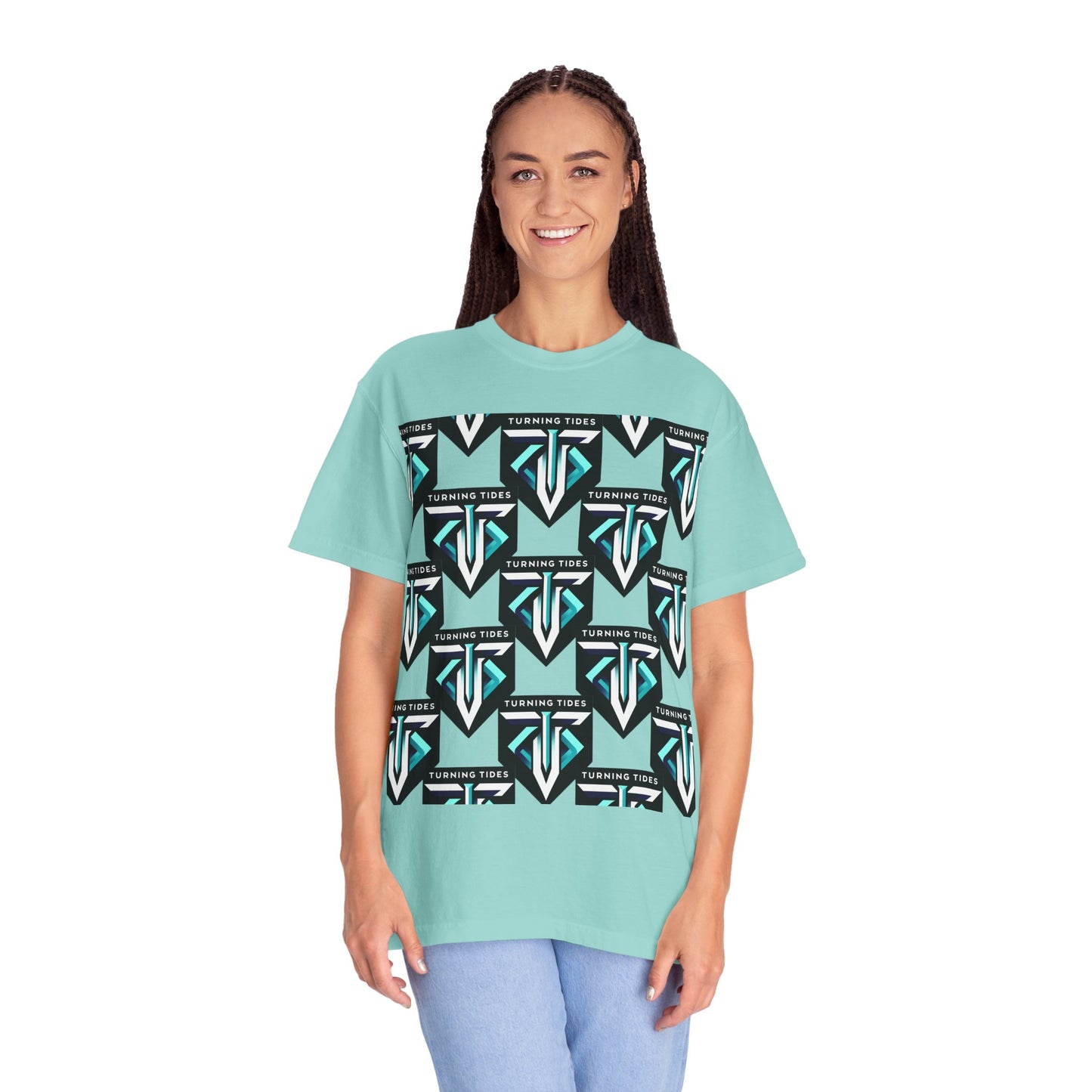 Blue Logo Pattern T-shirt