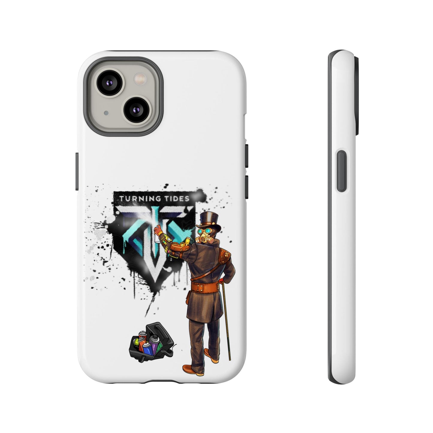 Phone Case - Steampunk Character Turning Tides Logo Tough Case