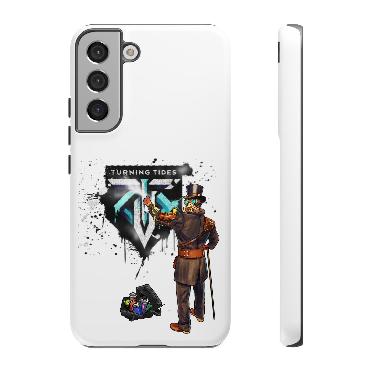 Phone Case - Steampunk Character Turning Tides Logo Tough Case