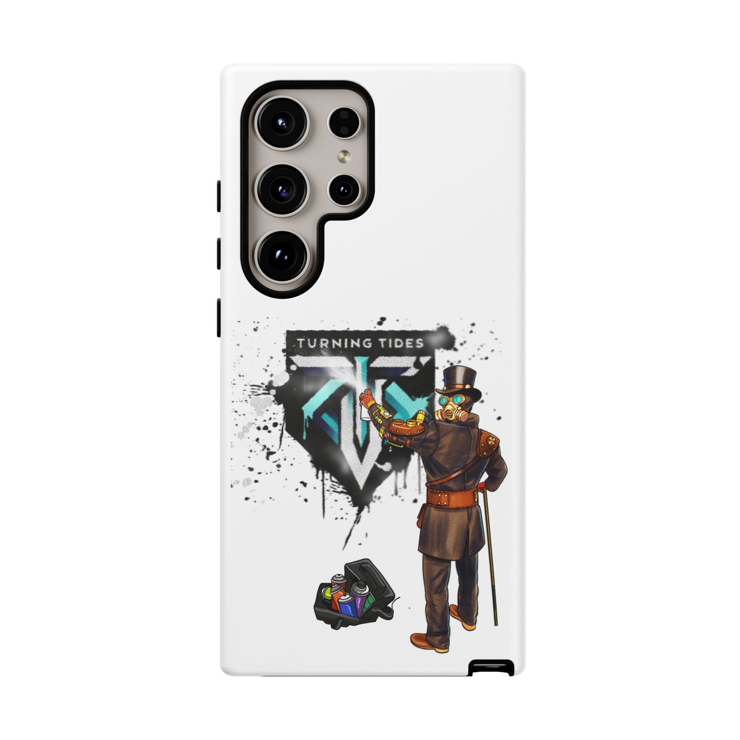Phone Case - Steampunk Character Turning Tides Logo Tough Case
