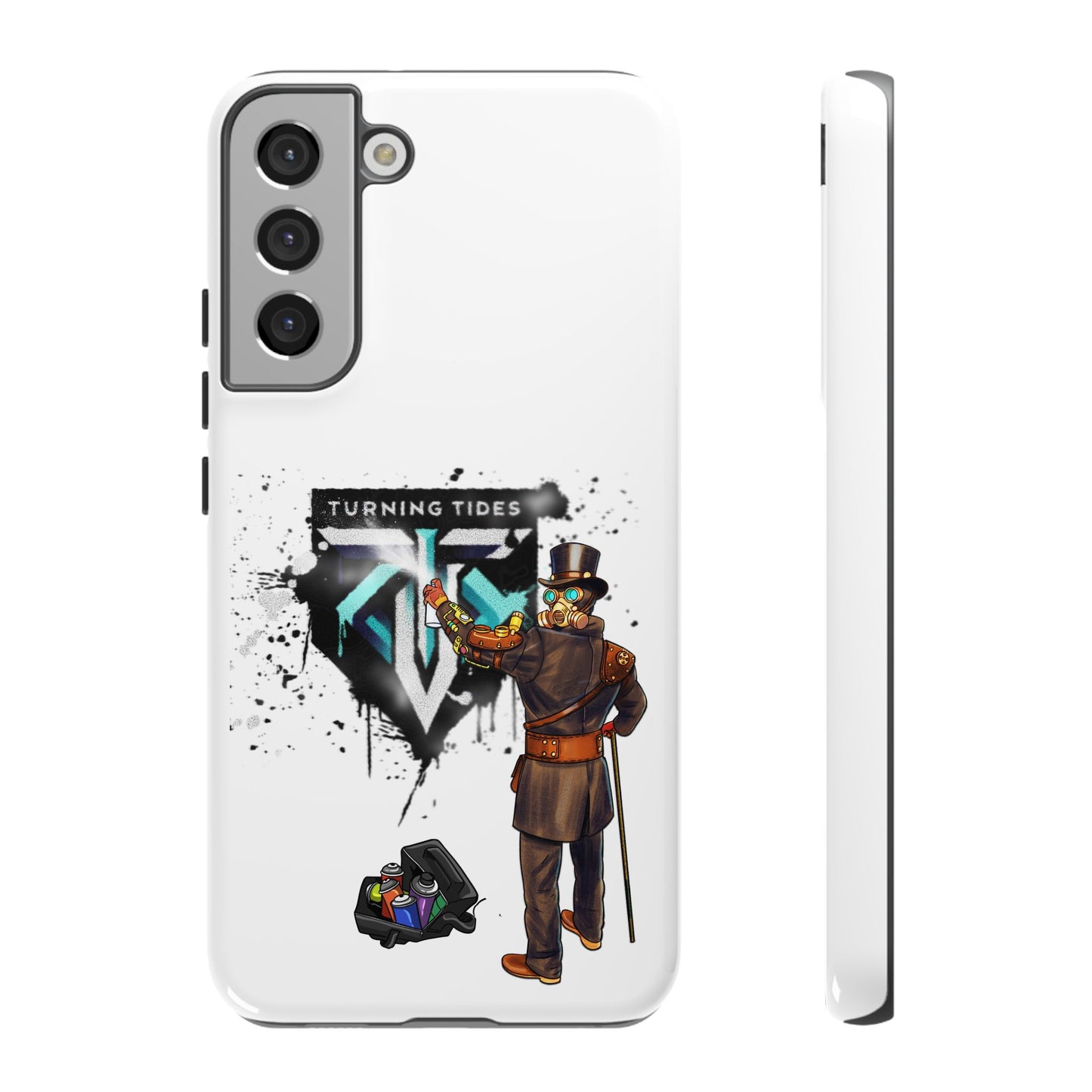Phone Case - Steampunk Character Turning Tides Logo Tough Case