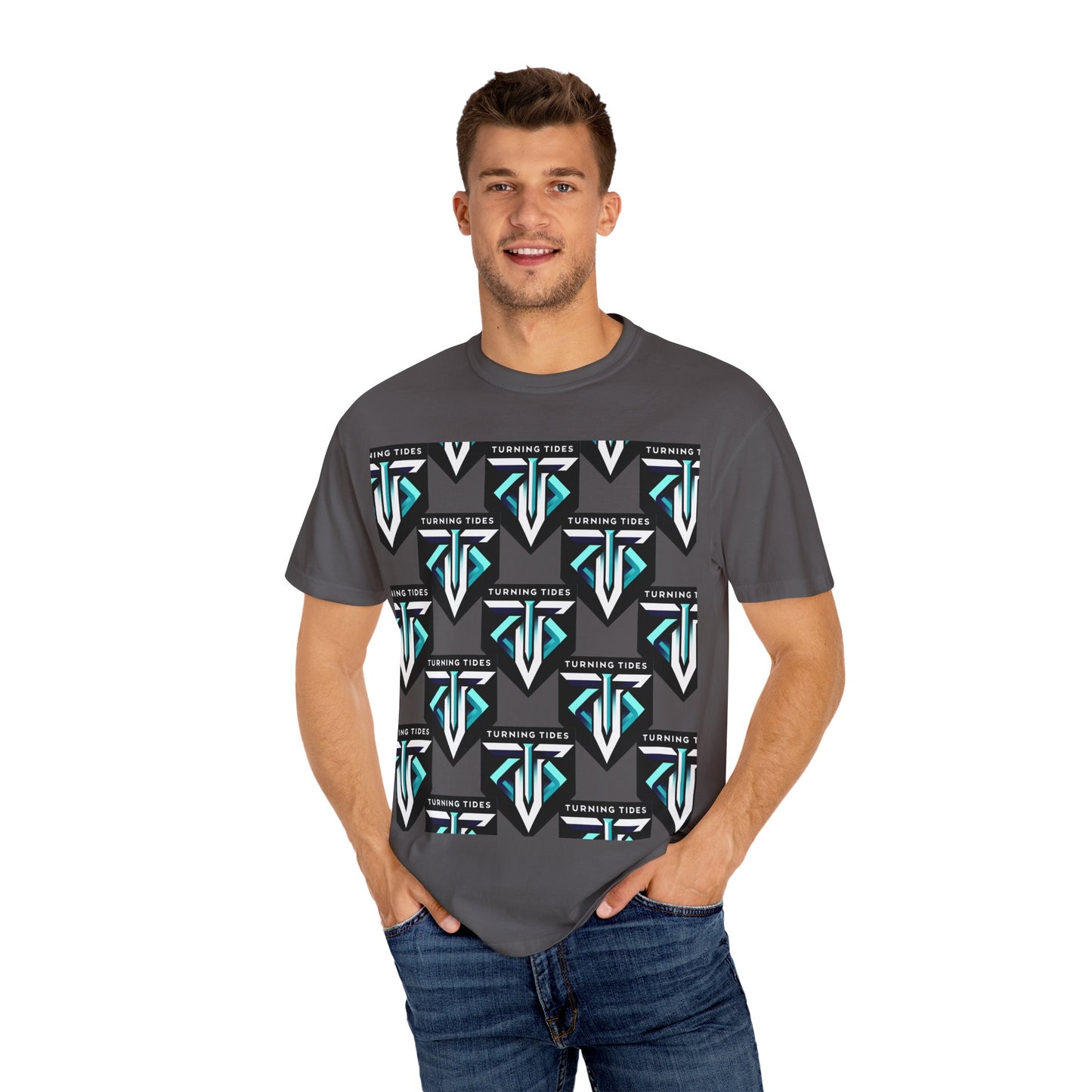 Blue Logo Pattern T-shirt