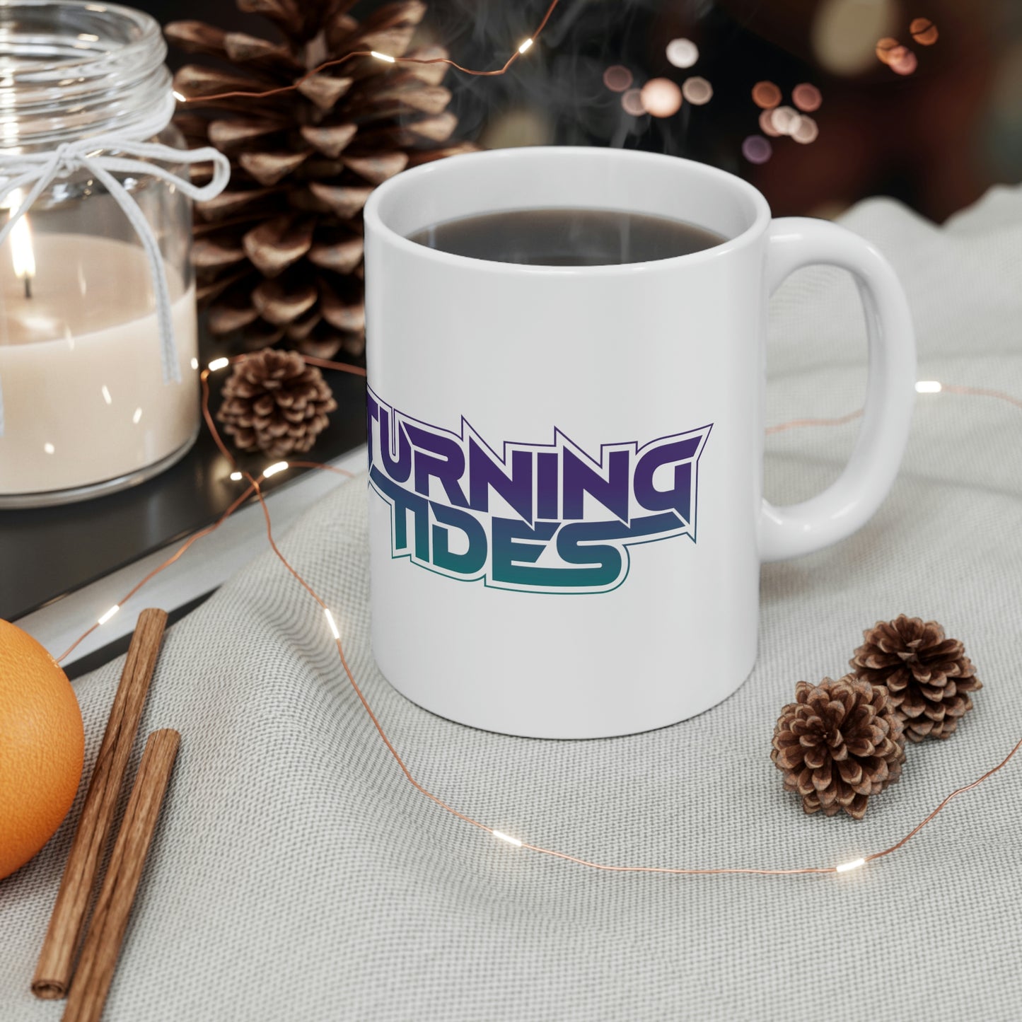 Ceramic White Mug 11oz w/ Turning Tides Logo