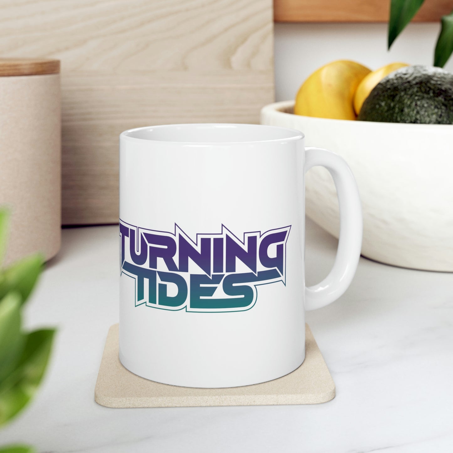 Ceramic White Mug 11oz w/ Turning Tides Logo