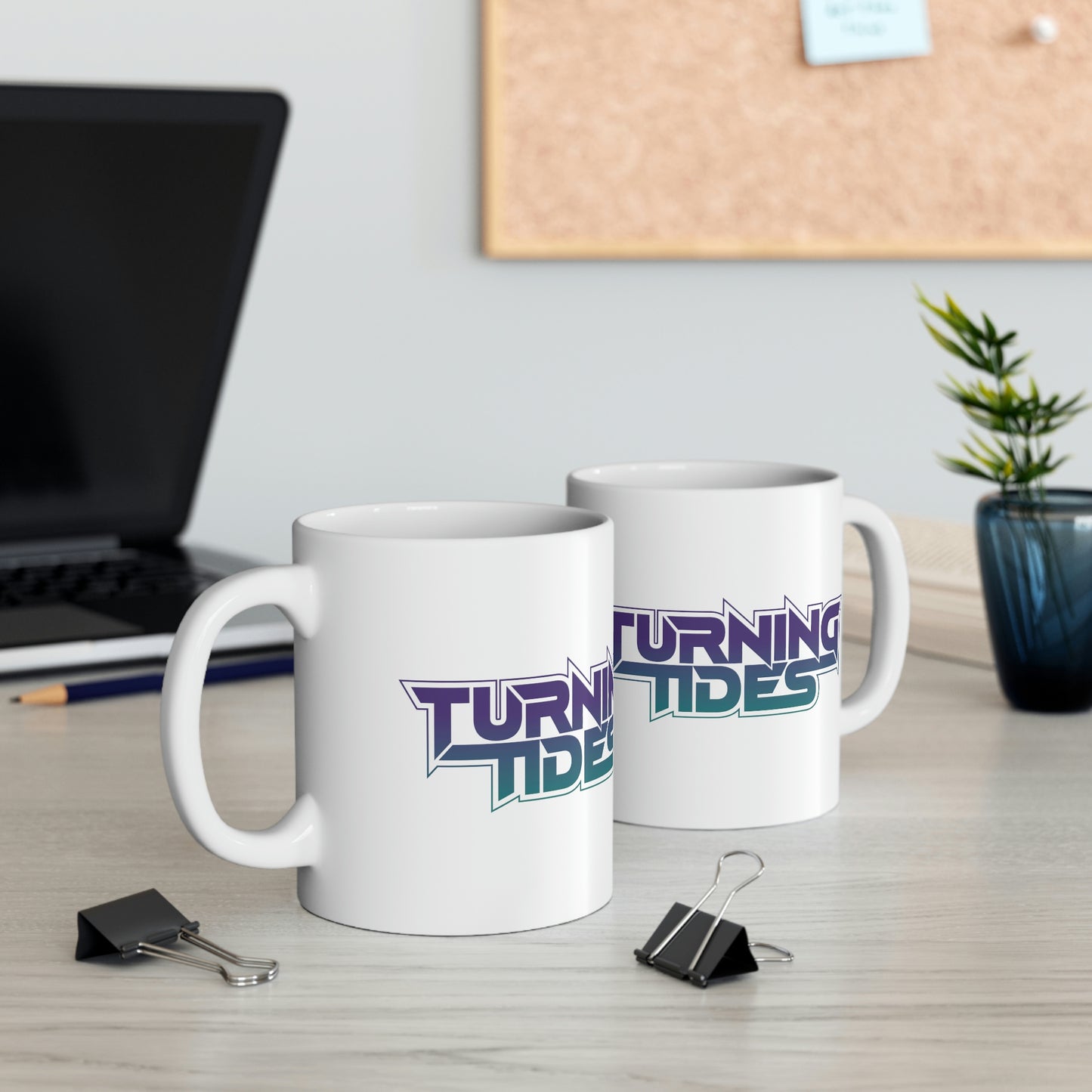 Ceramic White Mug 11oz w/ Turning Tides Logo